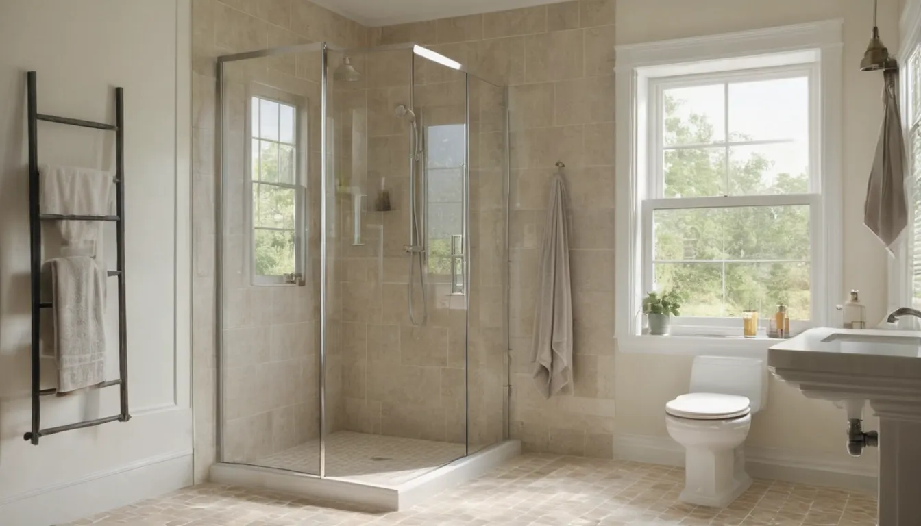 A remodeled bathroom with a walk-in shower in a classic home near Manassas